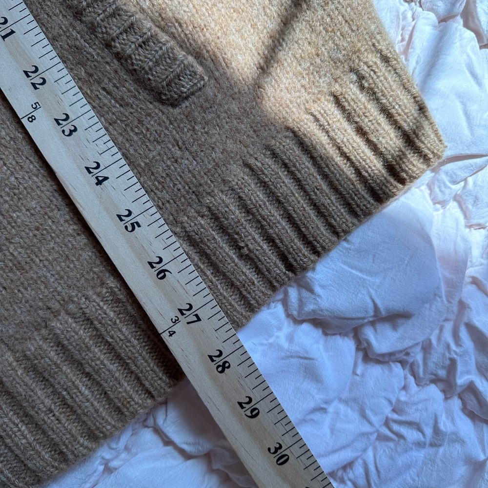 Vintage L.L.Bean Tan Shetland Wool Zip Sweater Men’s XL Distressed - Picture 9 of 11